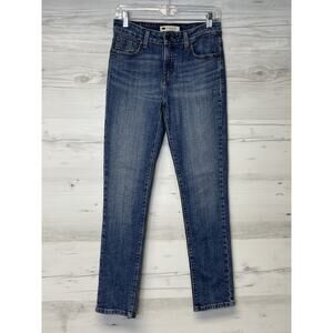 Levis Mid Rise Skinny‎ Jeans Womens 28 Stretch Denim Classic Faded